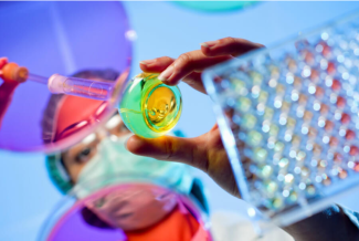 Scientist performing tests in the lab